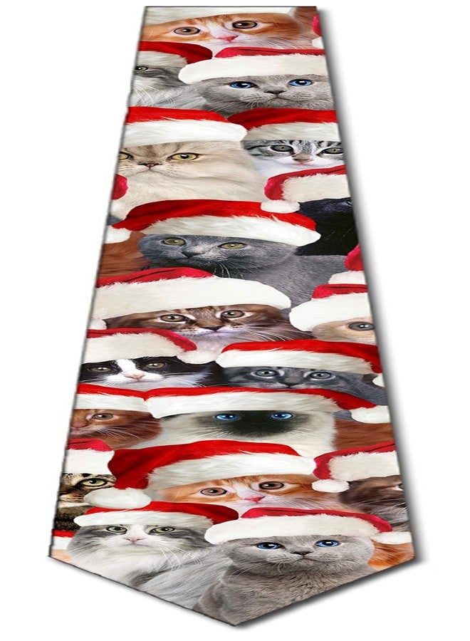 Three Rooker Cat Ties Mens Kitty Christmas Neckties Santa Cats - Image 4